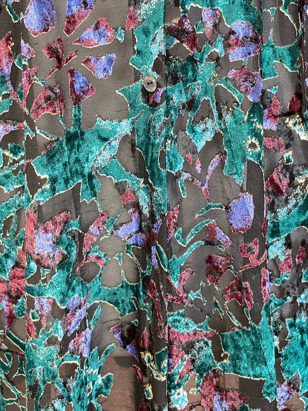 Emanuel Ungaro Week-End Burnout Floral Button-Up Blouse Shirt size 42/US Medium - Picture 11 of 14